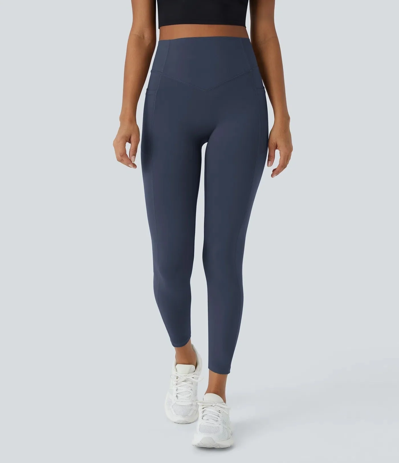 High Waisted Butt Lifting Tummy Control Side Pocket Shaping Training Leggings - Image 7