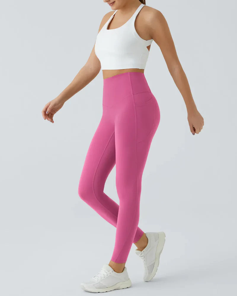 High Waisted Butt Lifting Tummy Control Side Pocket Shaping Training Leggings - Image 72