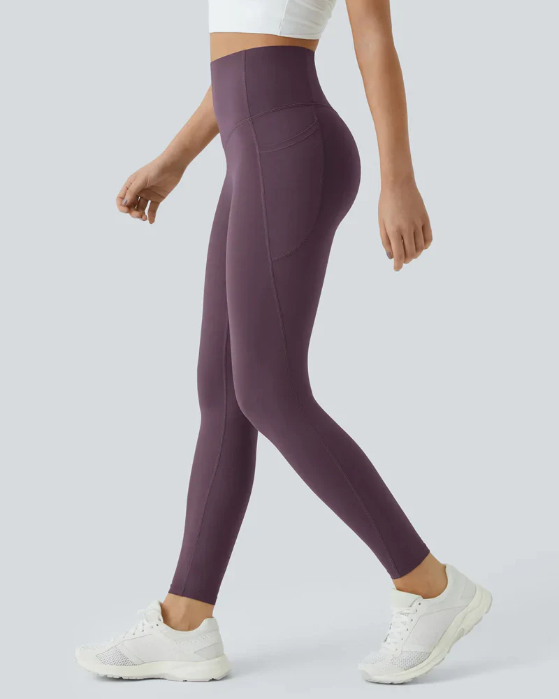 High Waisted Butt Lifting Tummy Control Side Pocket Shaping Training Leggings - Image 73