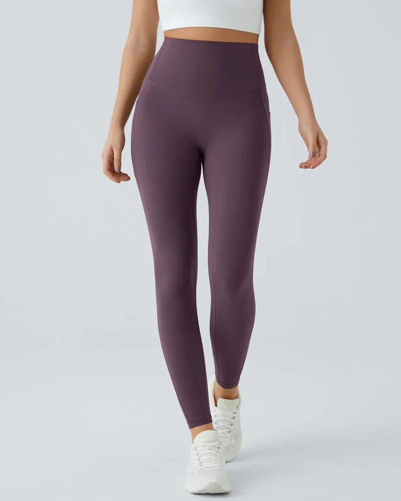 High Waisted Butt Lifting Tummy Control Side Pocket Shaping Training Leggings - Image 74