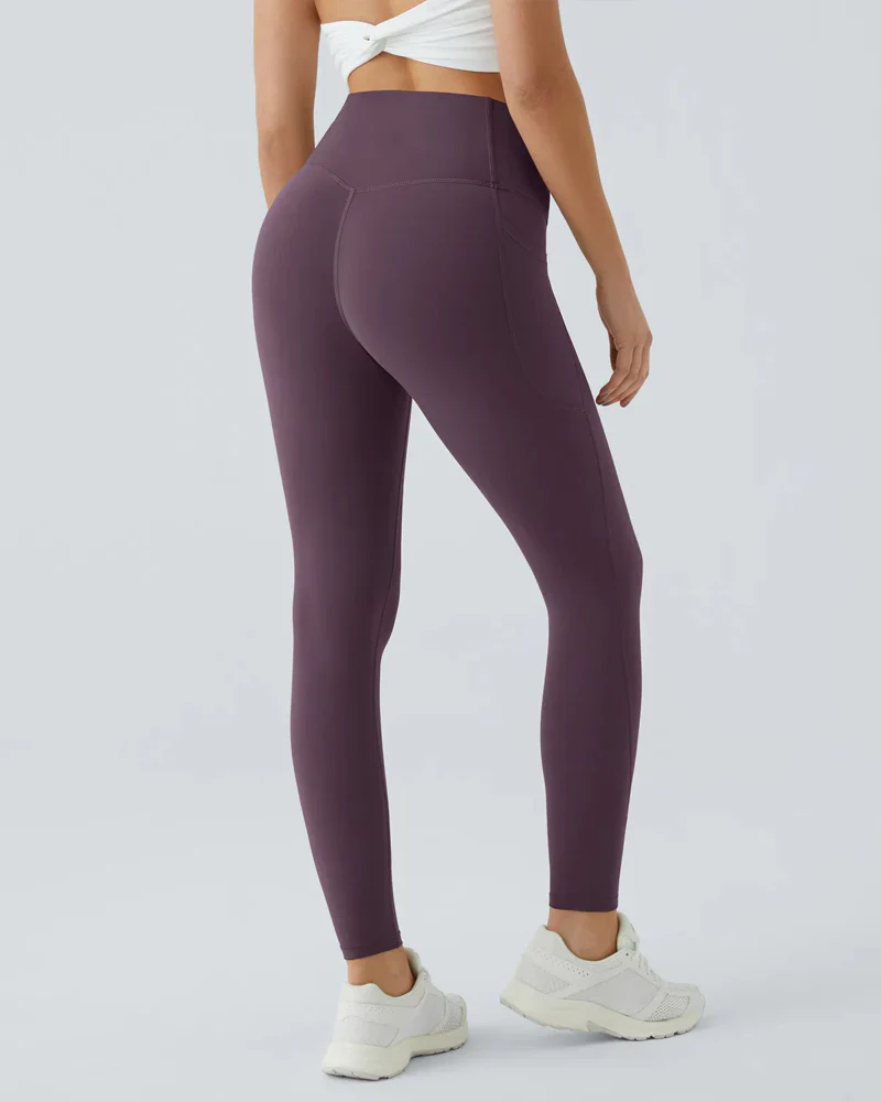 High Waisted Butt Lifting Tummy Control Side Pocket Shaping Training Leggings - Image 75