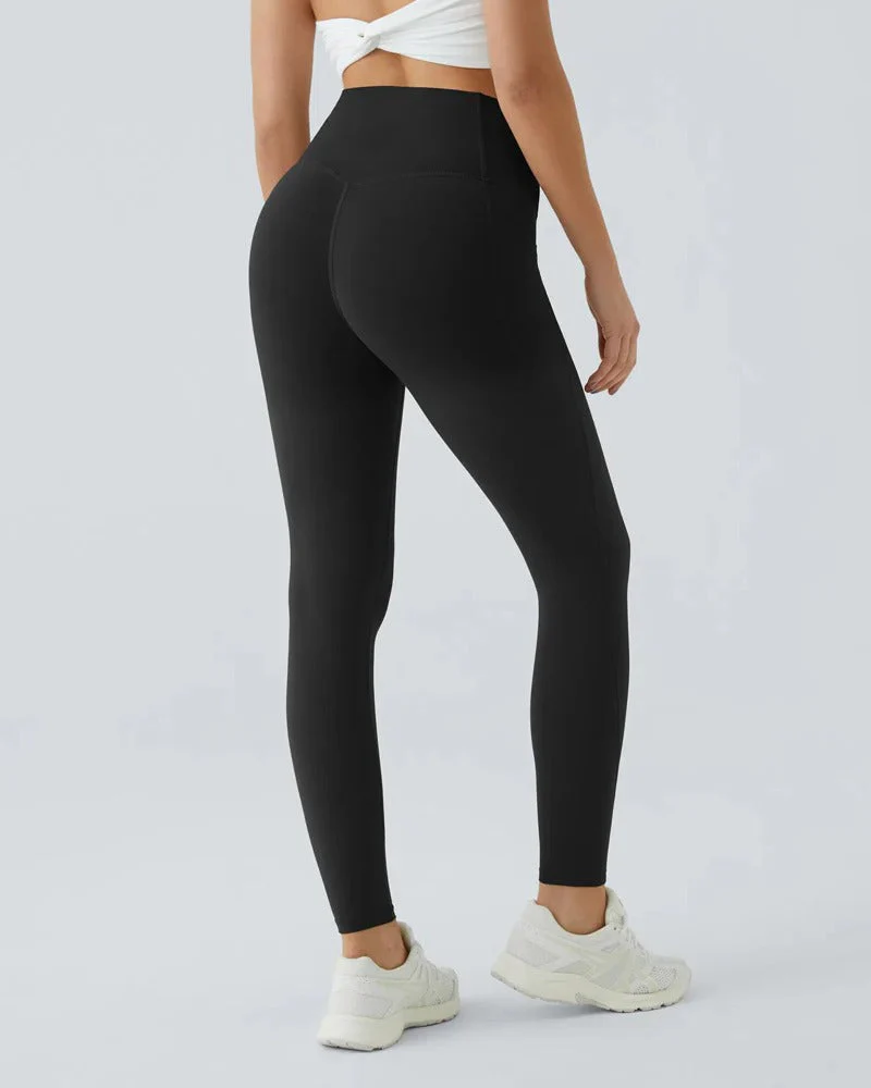 High Waisted Butt Lifting Tummy Control Side Pocket Shaping Training Leggings - Image 9