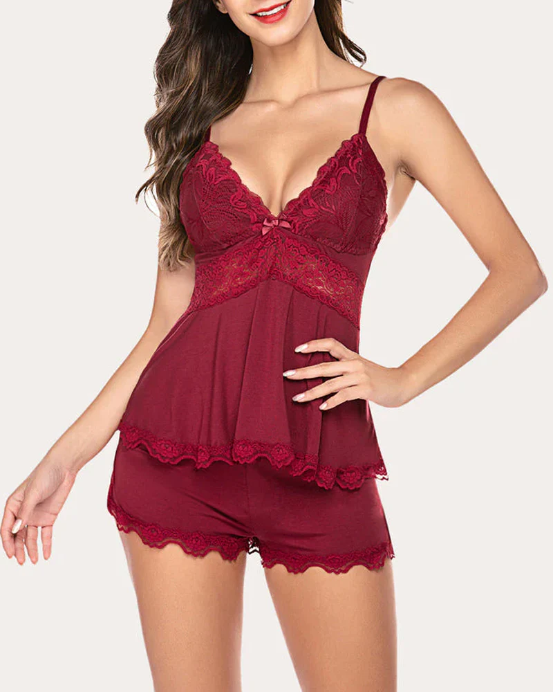 Lace Nightwear Pajamas Lounge Sets - Image 15