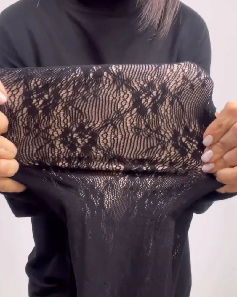 Lace Pattern Plus Velvet Warm Leggings - Image 5