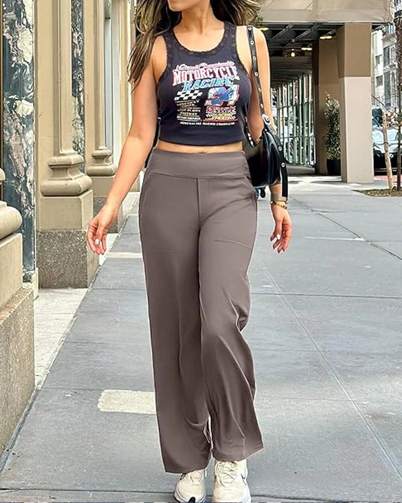 Loose High-Waist Business Casual Pants Yoga Pants - Image 11