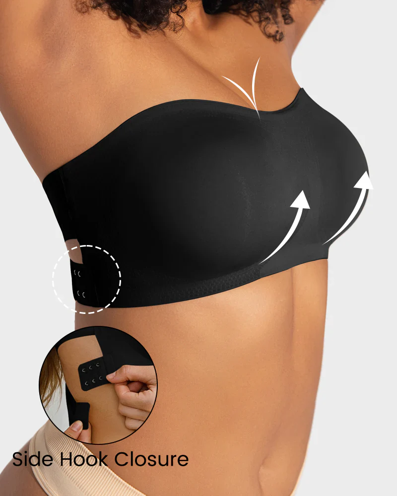 Non-Slip Crossover Side Hook Bandeau Bra - Image 14