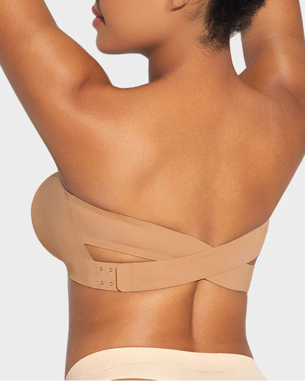 Non-Slip Crossover Side Hook Bandeau Bra - Image 3