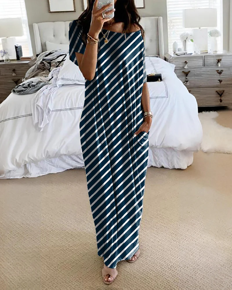 Off-Shoulder Batwing Sleeve Maxi Dress - Image 11