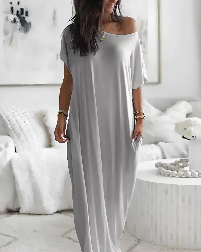 Off-Shoulder Batwing Sleeve Maxi Dress - Image 13