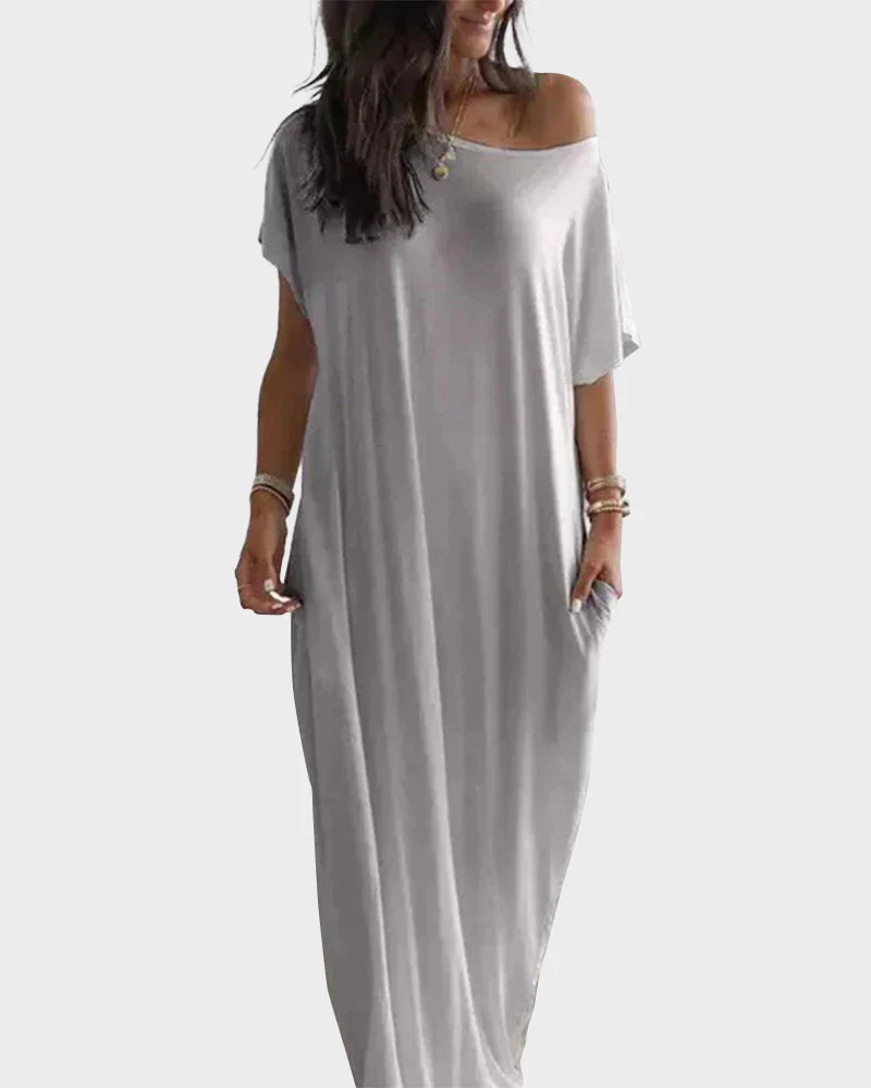 Off-Shoulder Batwing Sleeve Maxi Dress - Image 14