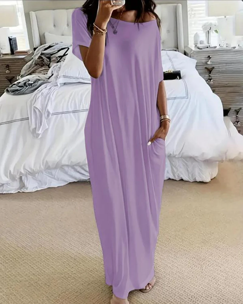Off-Shoulder Batwing Sleeve Maxi Dress - Image 15