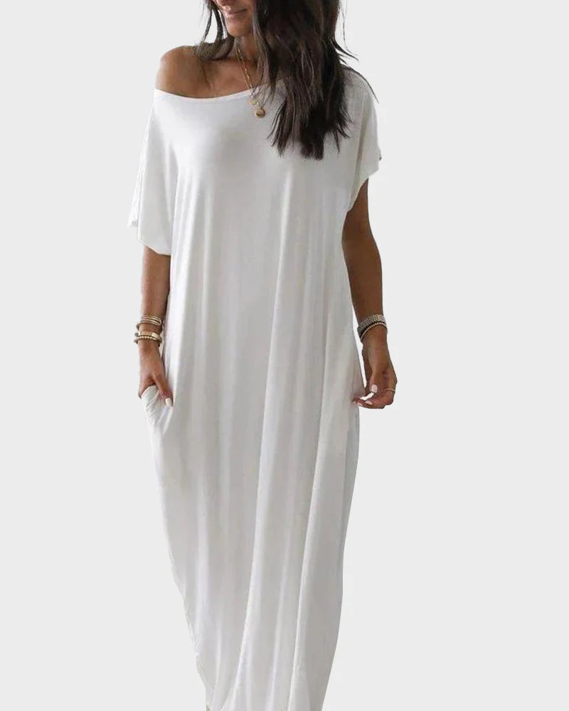 Off-Shoulder Batwing Sleeve Maxi Dress - Image 3
