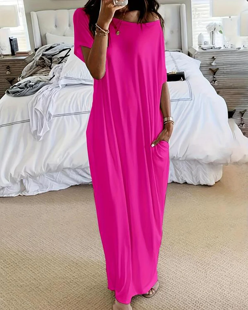 Off-Shoulder Batwing Sleeve Maxi Dress - Image 8