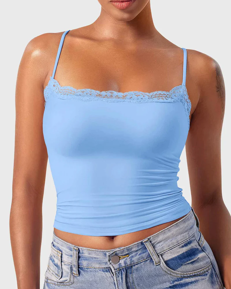 Padded Lace Cami Top Double Lined Sexy Tank Top - Image 11