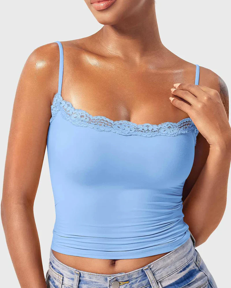 Padded Lace Cami Top Double Lined Sexy Tank Top - Image 12
