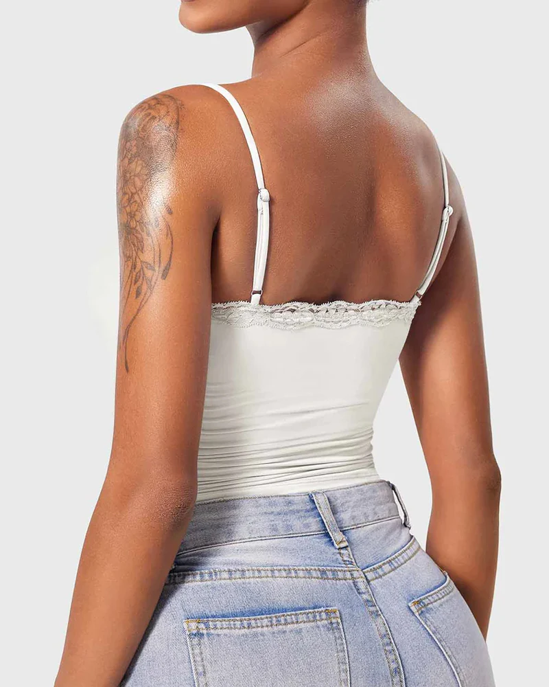 Padded Lace Cami Top Double Lined Sexy Tank Top - Image 18