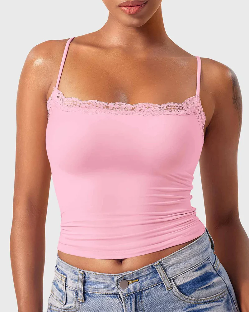 Padded Lace Cami Top Double Lined Sexy Tank Top - Image 19