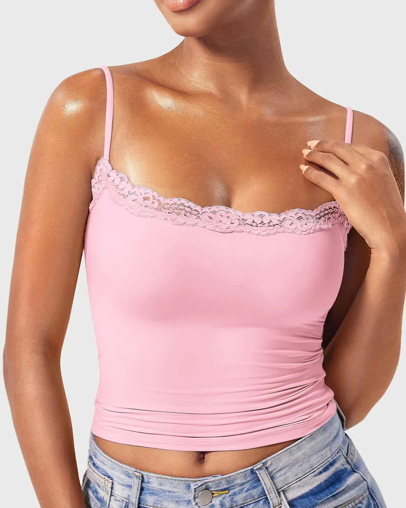 Padded Lace Cami Top Double Lined Sexy Tank Top - Image 20