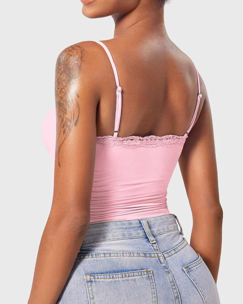 Padded Lace Cami Top Double Lined Sexy Tank Top - Image 21