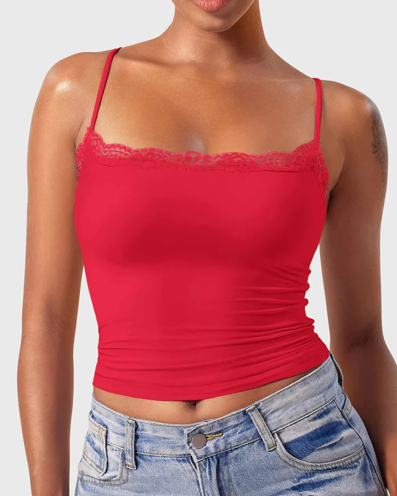 Padded Lace Cami Top Double Lined Sexy Tank Top - Image 23