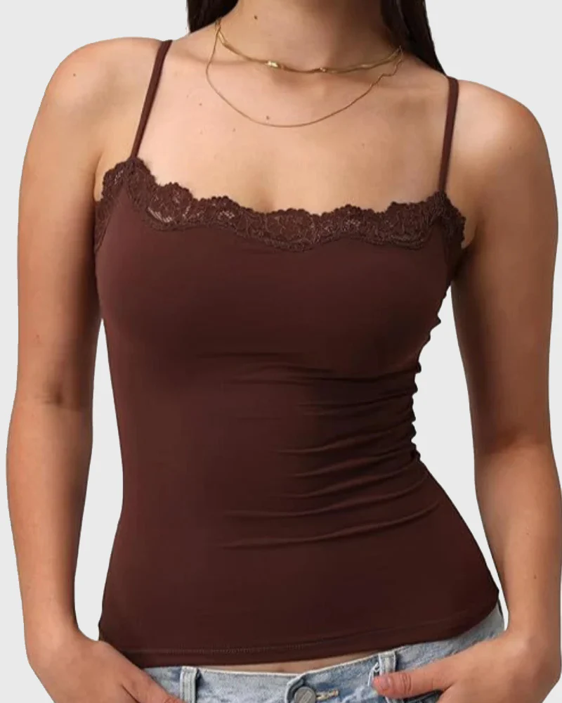 Padded Lace Cami Top Double Lined Sexy Tank Top - Image 5
