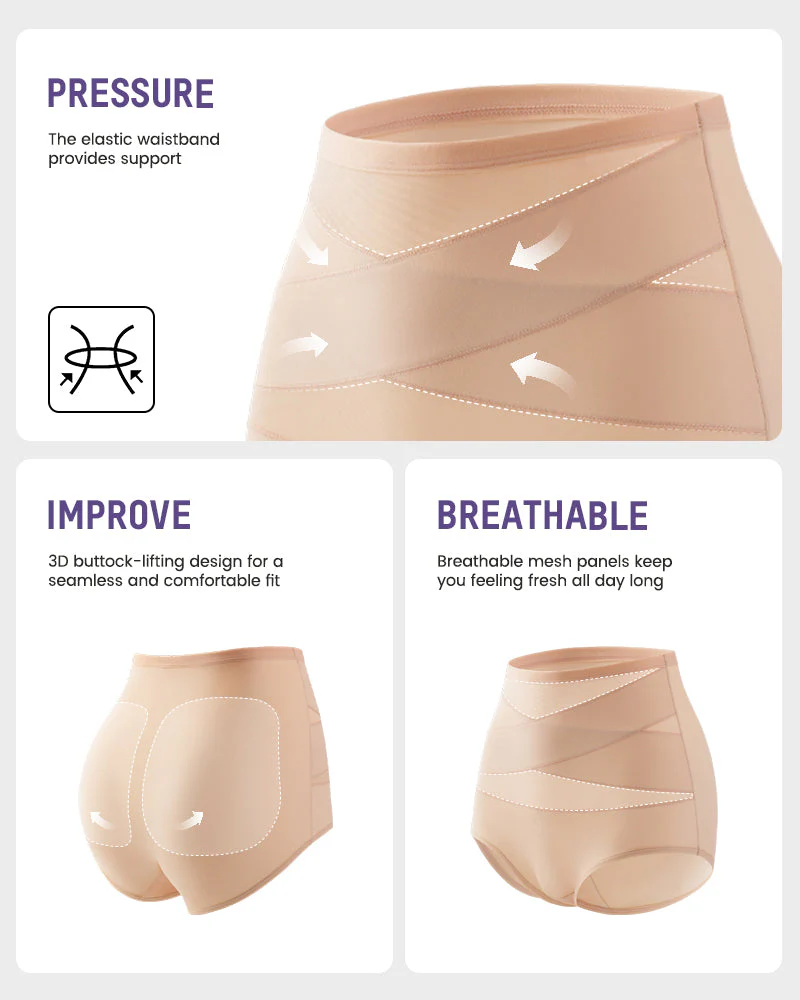 Plus-Size High-Waist Cross Tummy Control Panties (5 Pack) - Image 13