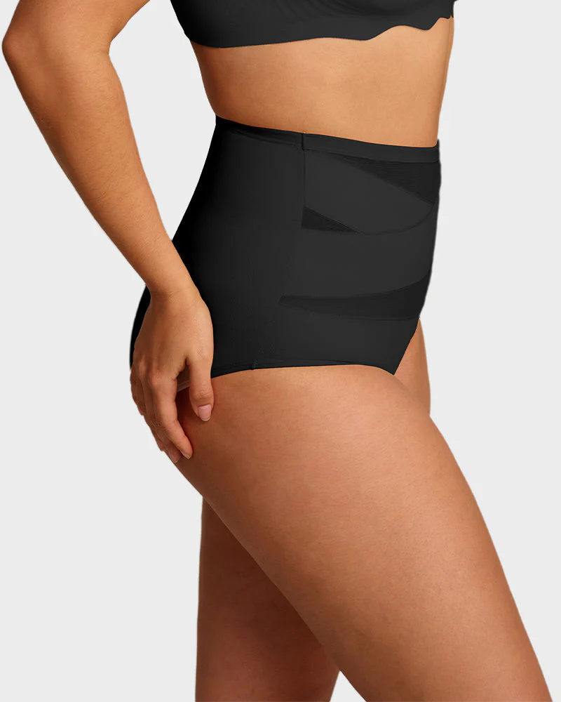 Plus-Size High-Waist Cross Tummy Control Panties (5 Pack) - Image 6