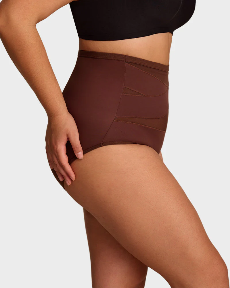 Plus-Size High-Waist Cross Tummy Control Panties (5 Pack) - Image 9