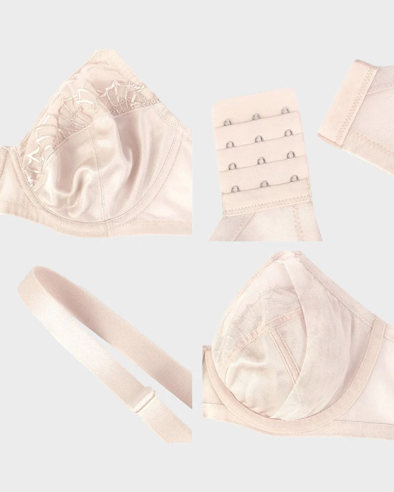 Plus-Size Pearl Shimmer Lace Minimizer Bra - Image 10