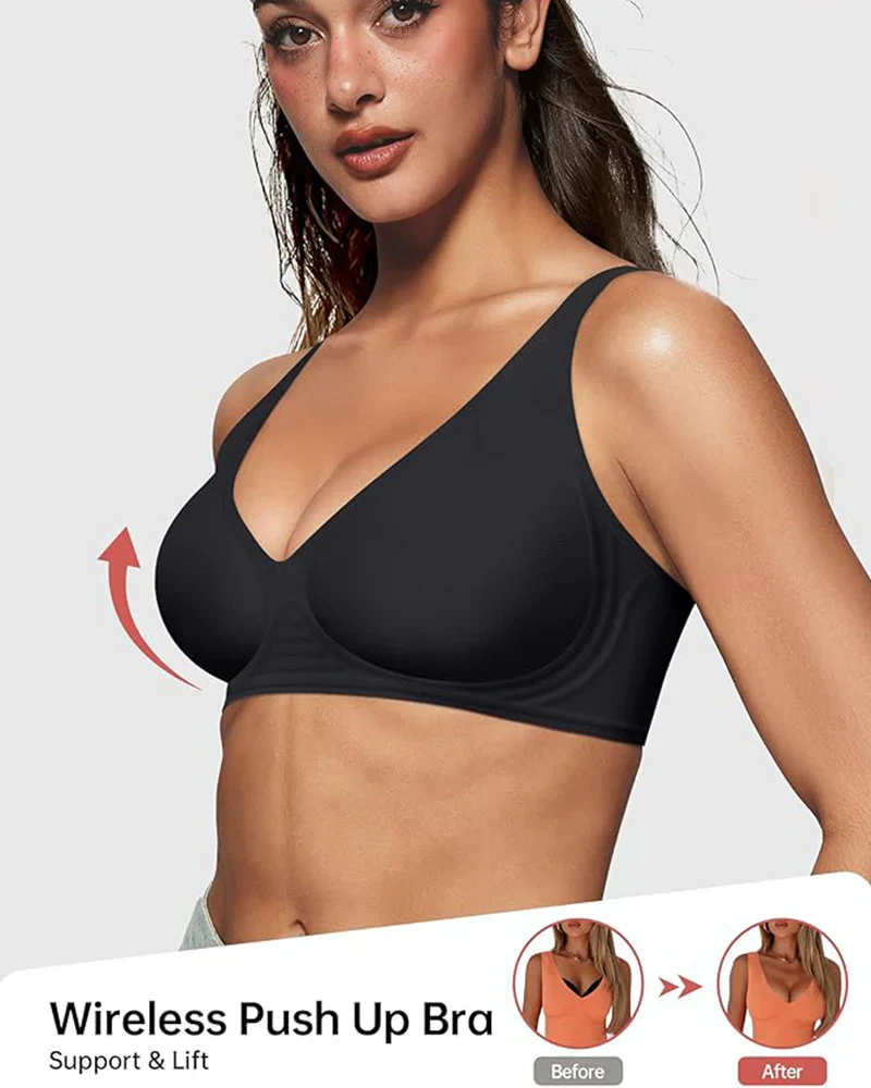 Seamless Deep V Push-Up Wireless Bra - Image 15
