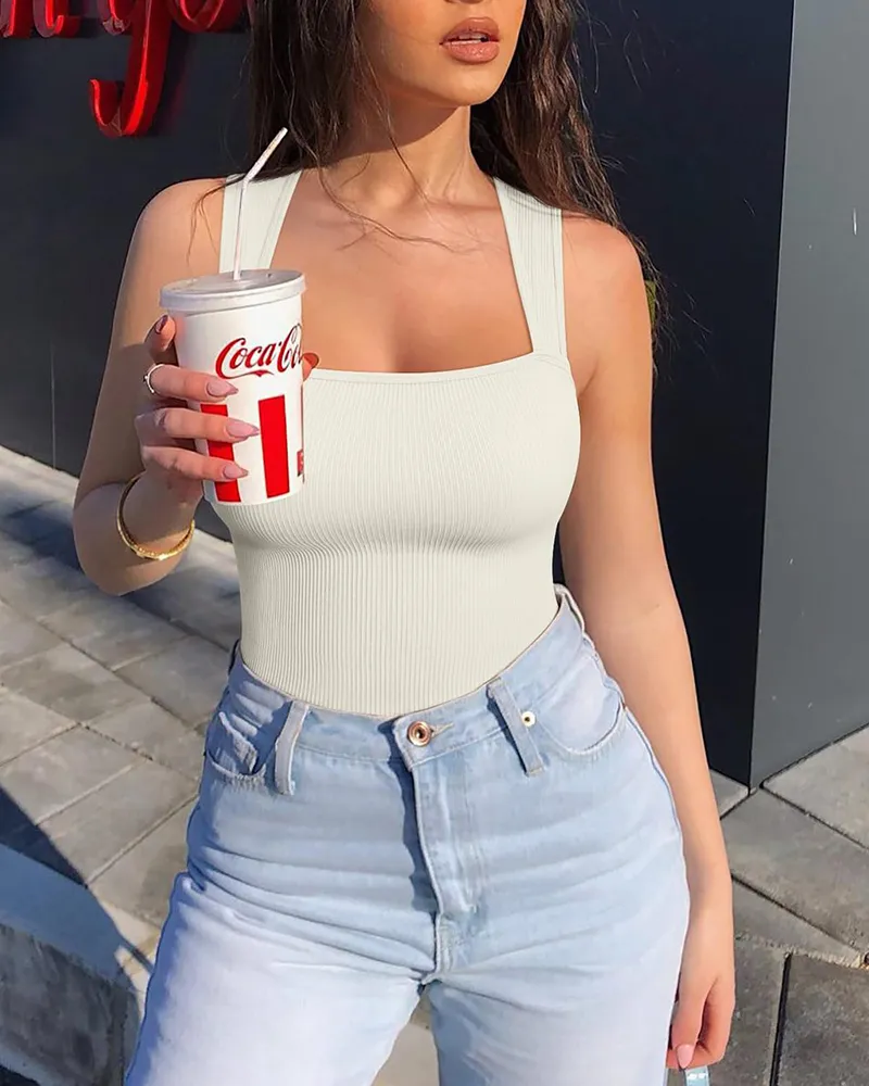 Sleeveless Tummy Control Tank Tops Bodysuits - Image 36