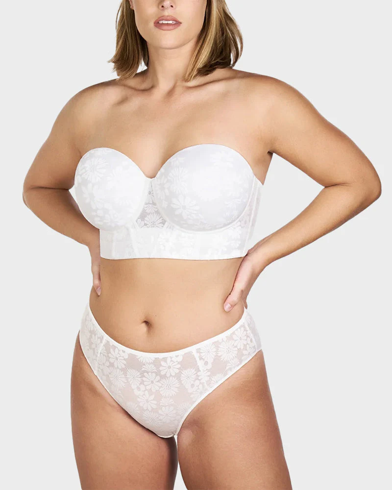 Smooth Lace Longline Strapless Underwire Bra - Image 12