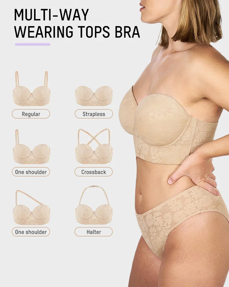 Smooth Lace Longline Strapless Underwire Bra - Image 15