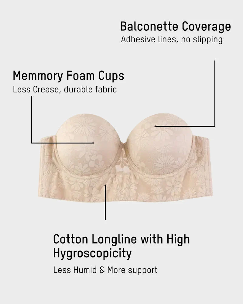 Smooth Lace Longline Strapless Underwire Bra - Image 16