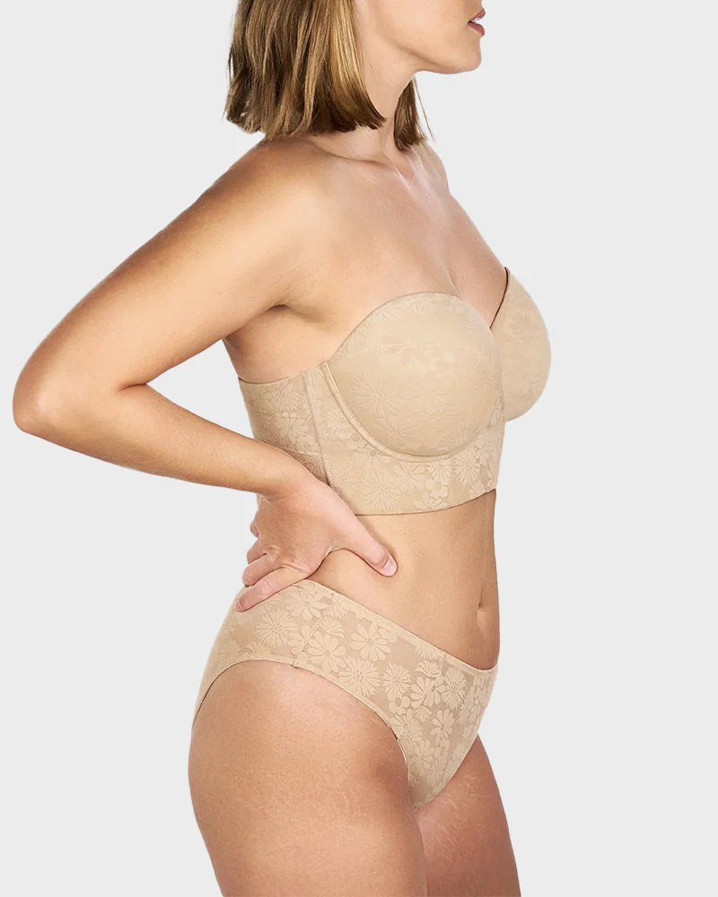 Smooth Lace Longline Strapless Underwire Bra - Image 7