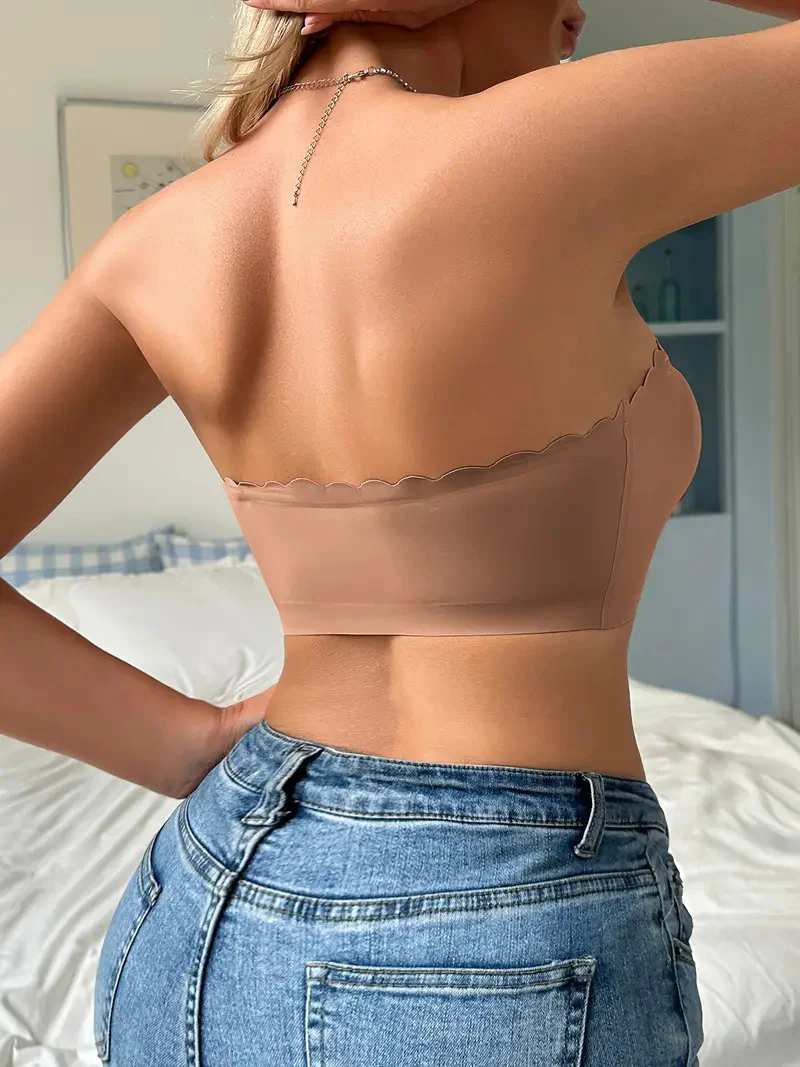 Wavy Trim Seamless Tube Top Bralette - Image 20