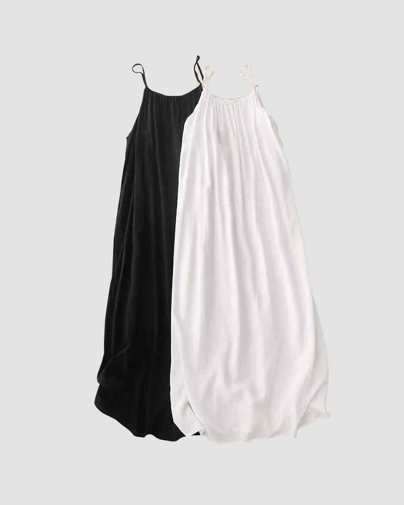 Women's Solid Color Backless Cami Dress - Image 3