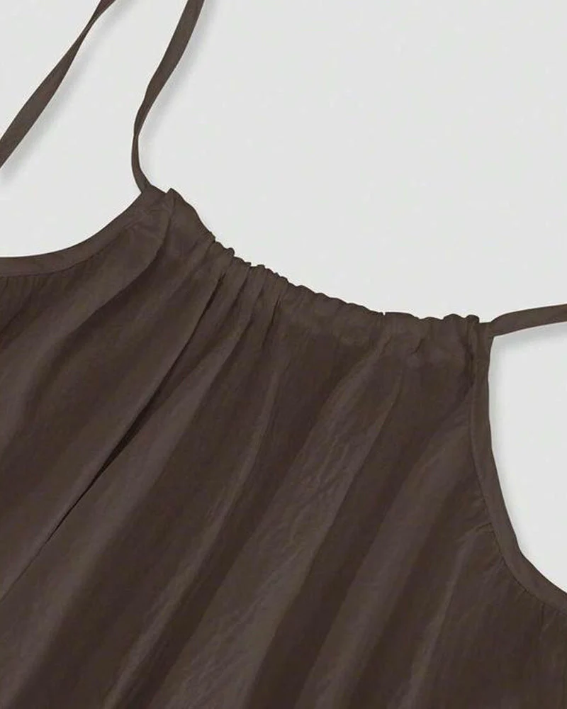 Women's Solid Color Backless Cami Dress - Image 7