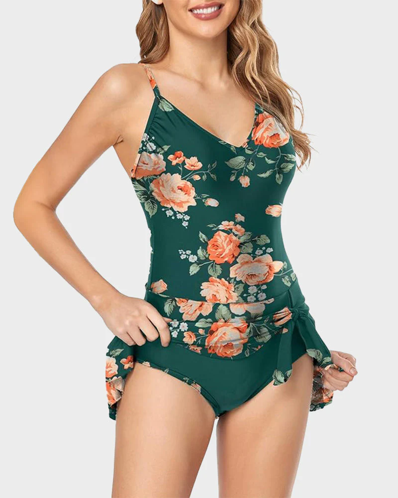 Women's Tummy Control Slim Fit Plus Size One Piece Swimsuit - Image 9